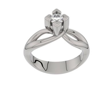 Güzel nişan yüzüğü arka planda izole edildi. 