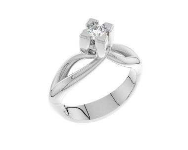 Güzel nişan yüzüğü arka planda izole edildi. 