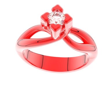 Güzel nişan yüzüğü arka planda izole edildi. 