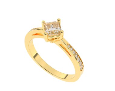 Güzel nişan yüzüğü arka planda izole edildi. 