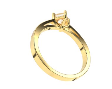 Güzel nişan yüzüğü arka planda izole edildi. 