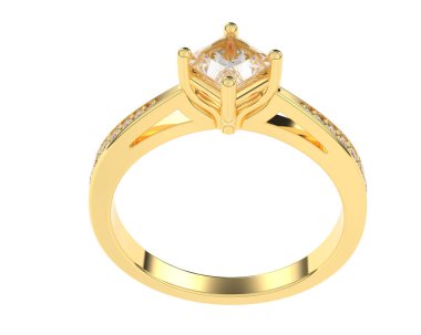 Güzel nişan yüzüğü arka planda izole edildi. 