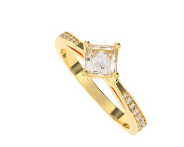 Güzel nişan yüzüğü arka planda izole edildi. 