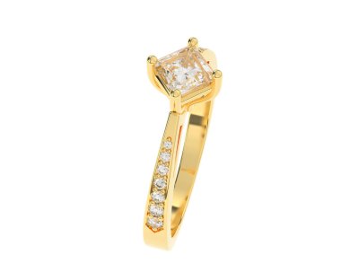 Güzel nişan yüzüğü arka planda izole edildi. 