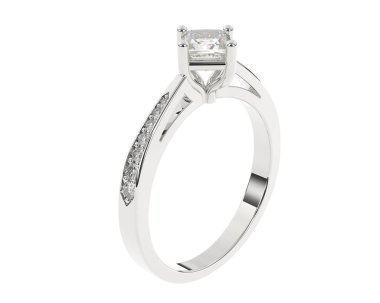 Güzel nişan yüzüğü arka planda izole edildi. 