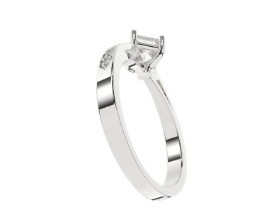 Güzel nişan yüzüğü arka planda izole edildi. 