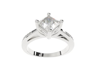 Güzel nişan yüzüğü arka planda izole edildi. 