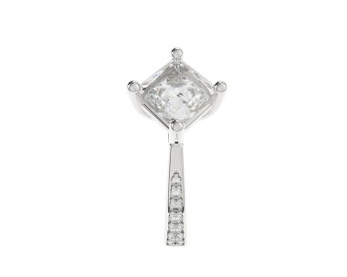 Güzel nişan yüzüğü arka planda izole edildi. 