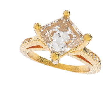 Güzel nişan yüzüğü arka planda izole edildi. 