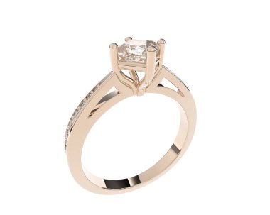 Güzel nişan yüzüğü arka planda izole edildi. 