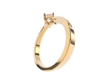 Güzel nişan yüzüğü arka planda izole edildi. 