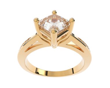 Güzel nişan yüzüğü arka planda izole edildi. 