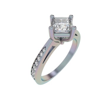 Güzel nişan yüzüğü arka planda izole edildi. 