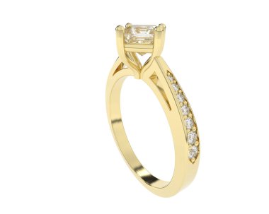 Güzel nişan yüzüğü arka planda izole edildi. 