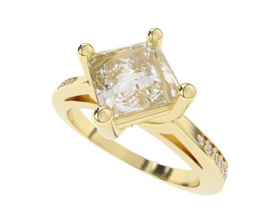 Güzel nişan yüzüğü arka planda izole edildi. 