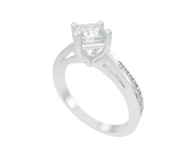 Güzel nişan yüzüğü arka planda izole edildi. 