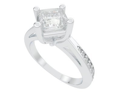 Güzel nişan yüzüğü arka planda izole edildi. 