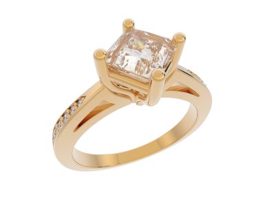 Güzel nişan yüzüğü arka planda izole edildi. 