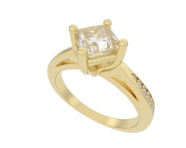 Güzel nişan yüzüğü arka planda izole edildi. 