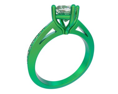 Güzel nişan yüzüğü arka planda izole edildi. 