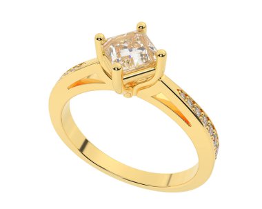 Güzel nişan yüzüğü arka planda izole edildi. 