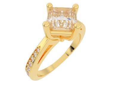 Güzel nişan yüzüğü arka planda izole edildi. 