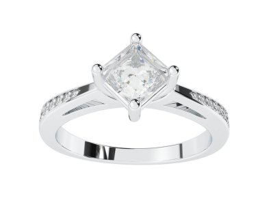 Güzel nişan yüzüğü arka planda izole edildi. 