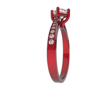 Güzel nişan yüzüğü arka planda izole edildi. 