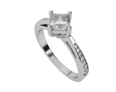 Güzel nişan yüzüğü arka planda izole edildi. 