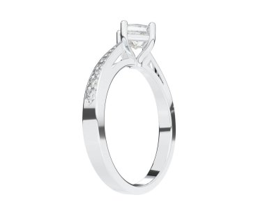 Güzel nişan yüzüğü arka planda izole edildi. 