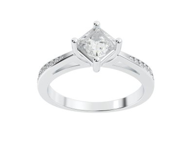 Güzel nişan yüzüğü arka planda izole edildi. 