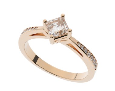 Güzel nişan yüzüğü arka planda izole edildi. 