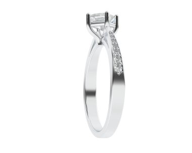 Güzel nişan yüzüğü arka planda izole edildi. 