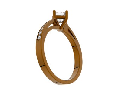 Güzel nişan yüzüğü arka planda izole edildi. 