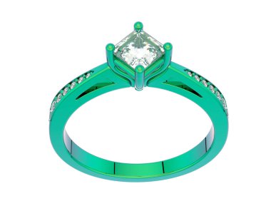 Güzel nişan yüzüğü arka planda izole edildi. 