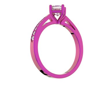 Güzel nişan yüzüğü arka planda izole edildi. 