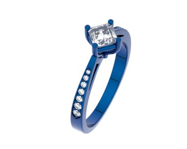 Güzel nişan yüzüğü arka planda izole edildi. 