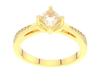 Güzel nişan yüzüğü arka planda izole edildi. 