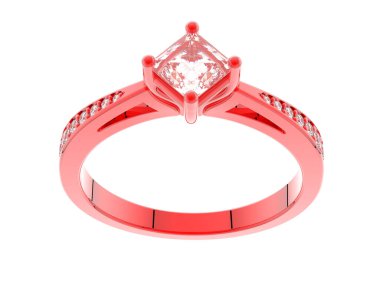 Güzel nişan yüzüğü arka planda izole edildi. 