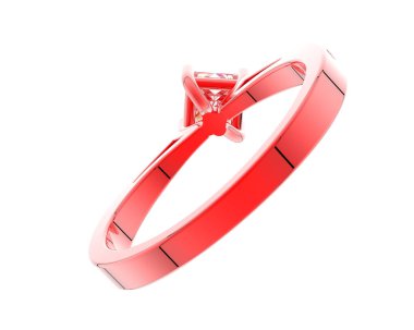 Güzel nişan yüzüğü arka planda izole edildi. 