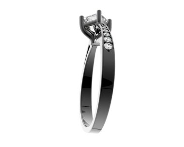 Güzel nişan yüzüğü arka planda izole edildi. 