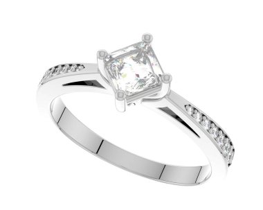 Güzel nişan yüzüğü arka planda izole edildi. 