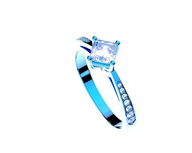 Güzel nişan yüzüğü arka planda izole edildi. 