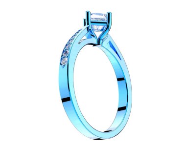 Güzel nişan yüzüğü arka planda izole edildi. 