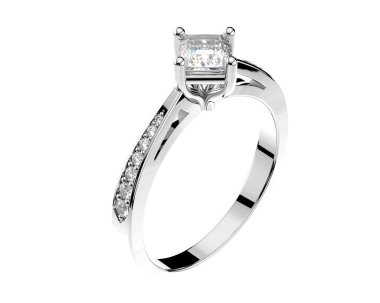 Güzel nişan yüzüğü arka planda izole edildi. 