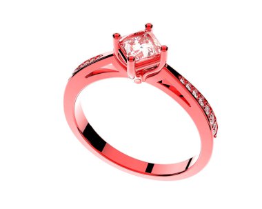 Güzel nişan yüzüğü arka planda izole edildi. 