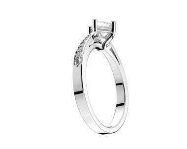 Güzel nişan yüzüğü arka planda izole edildi. 