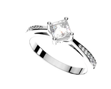 Güzel nişan yüzüğü arka planda izole edildi. 