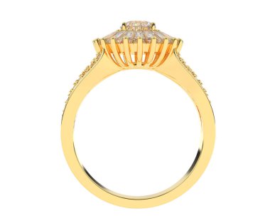 Güzel nişan yüzüğü arka planda izole edildi. 