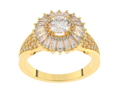 Güzel nişan yüzüğü arka planda izole edildi. 